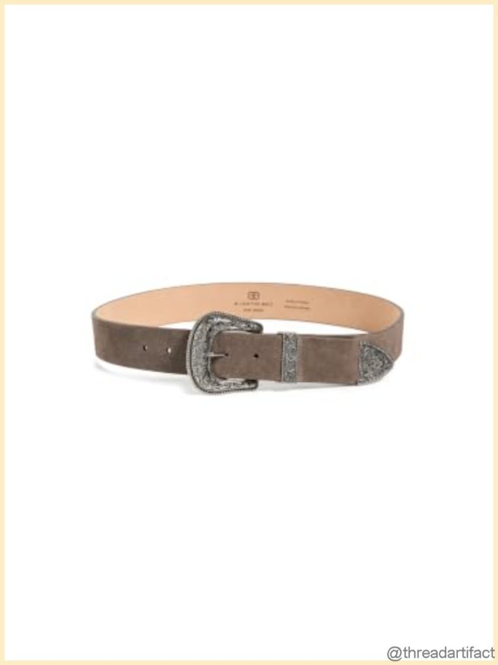 Western Suede Leather Belt Silver-Tone Buckle 1.5in Statement